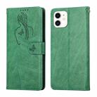 For iPhone 11 Beauty Girl Embossing Pattern Horizontal Flip Leather Case with Holder & Card Slot & Wallet & Photo Frame (Green) - 1