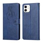 For iPhone 11 Beauty Girl Embossing Pattern Horizontal Flip Leather Case with Holder & Card Slot & Wallet & Photo Frame (Blue) - 1