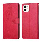 For iPhone 11 Beauty Girl Embossing Pattern Horizontal Flip Leather Case with Holder & Card Slot & Wallet & Photo Frame (Red) - 1