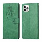 For iPhone 11 Pro Beauty Girl Embossing Pattern Horizontal Flip Leather Case with Holder & Card Slot & Wallet & Photo Frame (Green) - 1