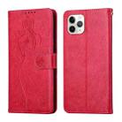 For iPhone 11 Pro Max Beauty Girl Embossing Pattern Horizontal Flip Leather Case with Holder & Card Slot & Wallet & Photo Frame (Red) - 1