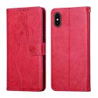 Beauty Girl Embossing Pattern Horizontal Flip Leather Case with Holder & Card Slot & Wallet & Photo Frame For iPhone X / XS(Red) - 1