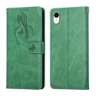 For iPhone XR Beauty Girl Embossing Pattern Horizontal Flip Leather Case with Holder & Card Slot & Wallet & Photo Frame(Green) - 1