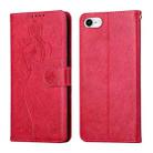 For iPhone SE 2022 / SE 2020 / 8 / 7 Beauty Girl Embossing Pattern Horizontal Flip Leather Case with Holder & Card Slot & Wallet & Photo Frame(Red) - 1