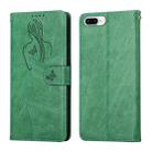 Beauty Girl Embossing Pattern Horizontal Flip Leather Case with Holder & Card Slot & Wallet & Photo Frame For iPhone 8 Plus / 7 Plus(Green) - 1