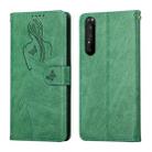 For Sony Xperia 1 II Beauty Girl Embossing Pattern Horizontal Flip Leather Case with Holder & Card Slot & Wallet & Photo Frame(Green) - 1