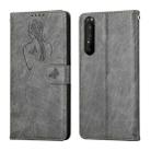 For Sony Xperia 1 II Beauty Girl Embossing Pattern Horizontal Flip Leather Case with Holder & Card Slot & Wallet & Photo Frame(Gray) - 1