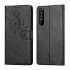 For Sony Xperia 1 III Beauty Girl Embossing Pattern Horizontal Flip Leather Case with Holder & Card Slot & Wallet & Photo Frame(Black) - 1