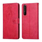 For Sony Xperia 1 III Beauty Girl Embossing Pattern Horizontal Flip Leather Case with Holder & Card Slot & Wallet & Photo Frame(Red) - 1