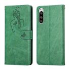 For Sony Xperia 5 Beauty Girl Embossing Pattern Horizontal Flip Leather Case with Holder & Card Slot & Wallet & Photo Frame(Green) - 1