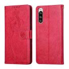 For Sony Xperia 5 Beauty Girl Embossing Pattern Horizontal Flip Leather Case with Holder & Card Slot & Wallet & Photo Frame(Red) - 1