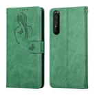 For Sony Xperia 5 II Beauty Girl Embossing Pattern Horizontal Flip Leather Case with Holder & Card Slot & Wallet & Photo Frame(Green) - 1