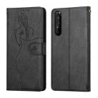 For Sony Xperia 5 II Beauty Girl Embossing Pattern Horizontal Flip Leather Case with Holder & Card Slot & Wallet & Photo Frame(Black) - 1