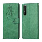 For Sony Xperia 5 III Beauty Girl Embossing Pattern Horizontal Flip Leather Case with Holder & Card Slot & Wallet & Photo Frame(Green) - 1