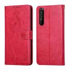 For Sony Xperia 5 III Beauty Girl Embossing Pattern Horizontal Flip Leather Case with Holder & Card Slot & Wallet & Photo Frame(Red) - 1