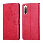 For Sony Xperia 10 III Beauty Girl Embossing Pattern Horizontal Flip Leather Case with Holder & Card Slot & Wallet & Photo Frame(Red) - 1