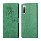 For Sony Xperia L4 Beauty Girl Embossing Pattern Horizontal Flip Leather Case with Holder & Card Slot & Wallet & Photo Frame(Green) - 1