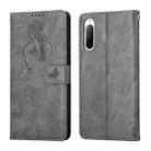 For Sony Xperia L4 Beauty Girl Embossing Pattern Horizontal Flip Leather Case with Holder & Card Slot & Wallet & Photo Frame(Gray) - 1