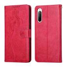 For Sony Xperia L4 Beauty Girl Embossing Pattern Horizontal Flip Leather Case with Holder & Card Slot & Wallet & Photo Frame(Red) - 1