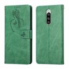 For Sony Xperia 1 / Xperia XZ4 Beauty Girl Embossing Pattern Horizontal Flip Leather Case with Holder & Card Slot & Wallet & Photo Frame(Green) - 1