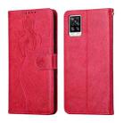 For vivo V20 Beauty Girl Embossing Pattern Horizontal Flip Leather Case with Holder & Card Slot & Wallet & Photo Frame(Red) - 1