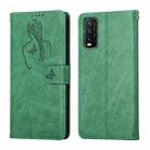 For vivo Y20 / Y21 Beauty Girl Embossing Pattern Horizontal Flip Leather Case with Holder & Card Slot & Wallet & Photo Frame(Green) - 1
