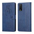 For vivo Y20 / Y21 Beauty Girl Embossing Pattern Horizontal Flip Leather Case with Holder & Card Slot & Wallet & Photo Frame(Blue) - 1