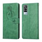 For vivo Y51 / Y31 Beauty Girl Embossing Pattern Horizontal Flip Leather Case with Holder & Card Slot & Wallet & Photo Frame(Green) - 1