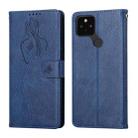 For Google Pixel 5 XL / Pixel 4a Beauty Girl Embossing Pattern Horizontal Flip Leather Case with Holder & Card Slot & Wallet & Photo Frame(Blue) - 1