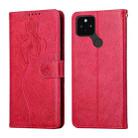 For Google Pixel 5 XL / Pixel 4a Beauty Girl Embossing Pattern Horizontal Flip Leather Case with Holder & Card Slot & Wallet & Photo Frame(Red) - 1