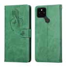 For Google Pixel 5a Beauty Girl Embossing Pattern Horizontal Flip Leather Case with Holder & Card Slot & Wallet & Photo Frame(Green) - 1