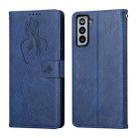For Samsung Galaxy S21+ 5G Beauty Girl Embossing Pattern Horizontal Flip Leather Case with Holder & Card Slot & Wallet & Photo Frame(Blue) - 1