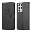 For Samsung Galaxy S21 Ultra 5G Beauty Girl Embossing Pattern Horizontal Flip Leather Case with Holder & Card Slot & Wallet & Photo Frame(Black) - 1