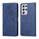 For Samsung Galaxy S21 Ultra 5G Beauty Girl Embossing Pattern Horizontal Flip Leather Case with Holder & Card Slot & Wallet & Photo Frame(Blue) - 1