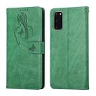 For Samsung Galaxy S20 Beauty Girl Embossing Pattern Horizontal Flip Leather Case with Holder & Card Slot & Wallet & Photo Frame(Green) - 1
