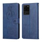 For Samsung Galaxy S20 Ultra Beauty Girl Embossing Pattern Horizontal Flip Leather Case with Holder & Card Slot & Wallet & Photo Frame(Blue) - 1