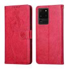 For Samsung Galaxy S20 Ultra Beauty Girl Embossing Pattern Horizontal Flip Leather Case with Holder & Card Slot & Wallet & Photo Frame(Red) - 1