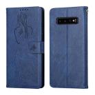 For Samsung Galaxy S10 Beauty Girl Embossing Pattern Horizontal Flip Leather Case with Holder & Card Slot & Wallet & Photo Frame(Blue) - 1