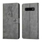 For Samsung Galaxy S10 Beauty Girl Embossing Pattern Horizontal Flip Leather Case with Holder & Card Slot & Wallet & Photo Frame(Grey) - 1