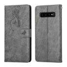 For Samsung Galaxy S10+ Beauty Girl Embossing Pattern Horizontal Flip Leather Case with Holder & Card Slot & Wallet & Photo Frame(Grey) - 1