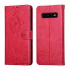 For Samsung Galaxy S10+ Beauty Girl Embossing Pattern Horizontal Flip Leather Case with Holder & Card Slot & Wallet & Photo Frame(Red) - 1