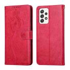 For Samsung Galaxy A72 5G / 4G Beauty Girl Embossing Pattern Horizontal Flip Leather Case with Holder & Card Slot & Wallet & Photo Frame(Red) - 1