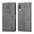 For Samsung Galaxy A70 Beauty Girl Embossing Pattern Horizontal Flip Leather Case with Holder & Card Slot & Wallet & Photo Frame(Grey) - 1