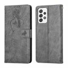 For Samsung Galaxy A52 5G / 4G Beauty Girl Embossing Pattern Horizontal Flip Leather Case with Holder & Card Slot & Wallet & Photo Frame(Grey) - 1