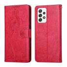 For Samsung Galaxy A52 5G / 4G Beauty Girl Embossing Pattern Horizontal Flip Leather Case with Holder & Card Slot & Wallet & Photo Frame(Red) - 1