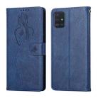 For Samsung Galaxy A51 4G Beauty Girl Embossing Pattern Horizontal Flip Leather Case with Holder & Card Slot & Wallet & Photo Frame(Blue) - 1