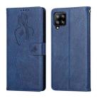 For Samsung Galaxy A42 5G Beauty Girl Embossing Pattern Horizontal Flip Leather Case with Holder & Card Slot & Wallet & Photo Frame(Blue) - 1