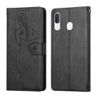 For Samsung Galaxy A40 Beauty Girl Embossing Pattern Horizontal Flip Leather Case with Holder & Card Slot & Wallet & Photo Frame(Black) - 1