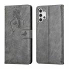 For Samsung Galaxy A32 5G Beauty Girl Embossing Pattern Horizontal Flip Leather Case with Holder & Card Slot & Wallet & Photo Frame(Grey) - 1