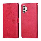For Samsung Galaxy A32 5G Beauty Girl Embossing Pattern Horizontal Flip Leather Case with Holder & Card Slot & Wallet & Photo Frame(Red) - 1